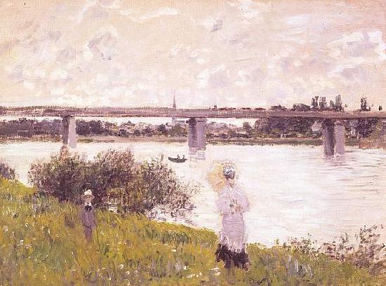 Claude Monet The Promenade with the Railroad Bridge oil painting image